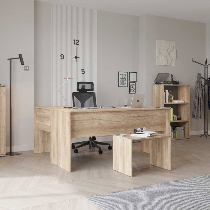 Hanah Home Rms-320-Tt-1 Escritorio de Estudio Nogal Claro